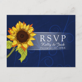 Cartão postal de casamento Sunflower/RSVP