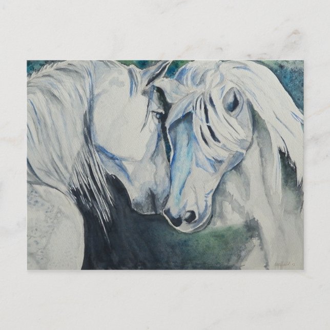 Cartão postal de Cavalo de Aquarela (Frente)