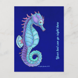 Cartão postal de Cavalo do Mar Azul