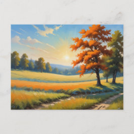 Cartão Postal de Cena de Outono e Paisagem