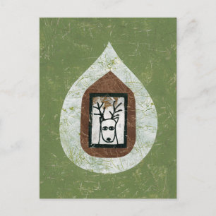 Cartão postal de cervo esperando você sair