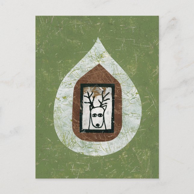 Cartão postal de cervo esperando você sair (Frente)