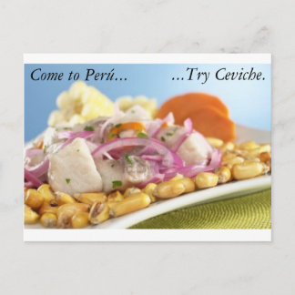 Cartão postal de Ceviche peruano