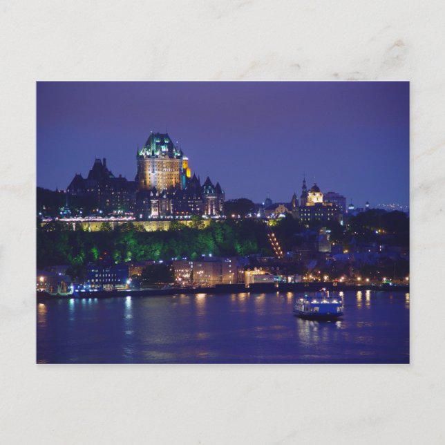 Cartão postal de Chateau Frontenac Castle Night Qu (Frente)