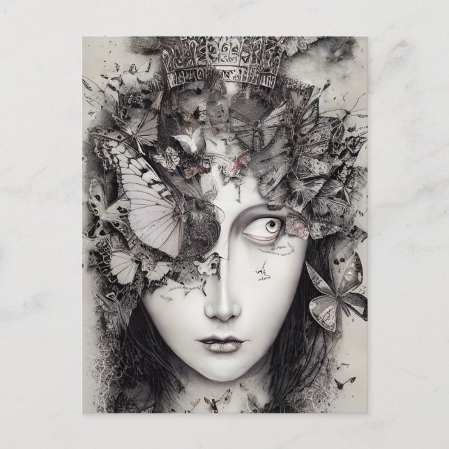 Cartão postal de Cheio Mente de Borboletas (Frente)