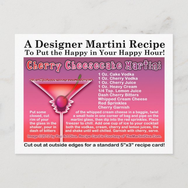 Cartão postal de Cherry Cheesecake Martini (Frente)