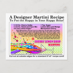 Cartão postal de Cherry Lemon Drop Martini