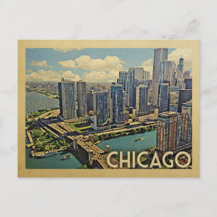 Cartão Postal de Chicago Illinois Viagem Vintage