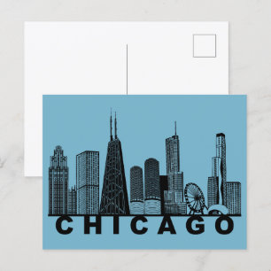 Cartão Postal de Chicago – Silhueta do Horizonte I