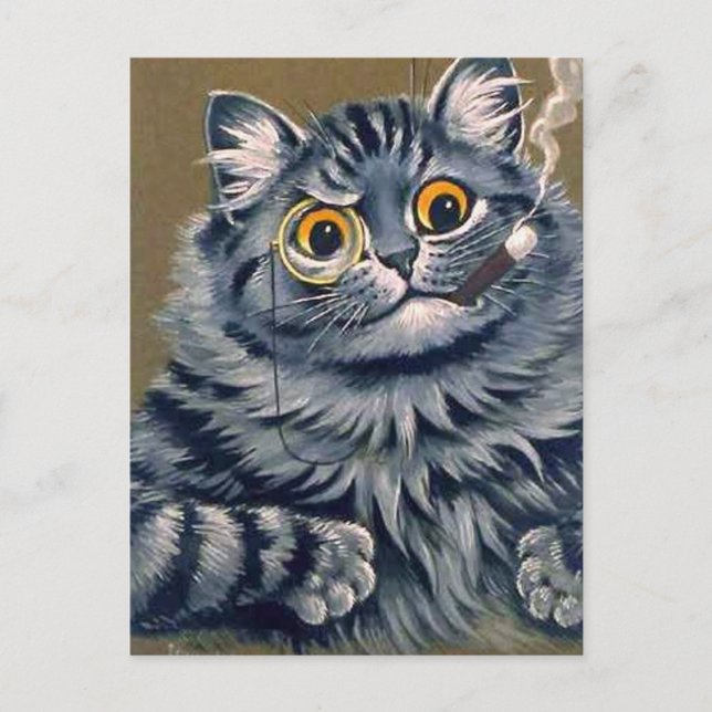 CARTÃO POSTAL DE CIGAR DE LOUIS WAIN CAT FUNNY (Frente)
