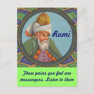 Cartão postal de citação de Rumi