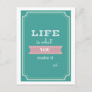 Cartão postal de Citação de Vida Inspiracional