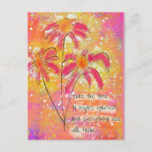 Cartão postal de citação inspirador brilhante