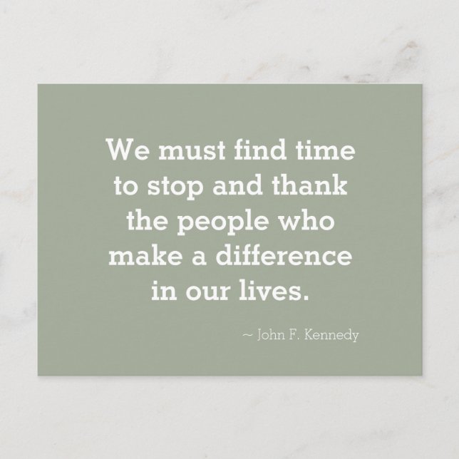 Cartão Postal de Citação Inspiradora de Agradecime (Frente)