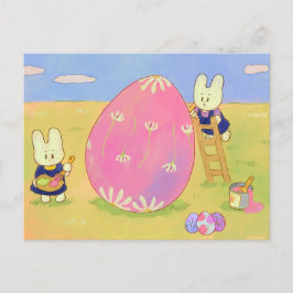 Cartão postal de cobaias decoradoras de páscoa