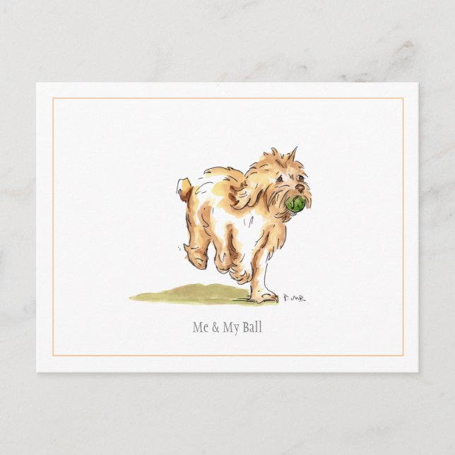 Cartão postal de Cockapoo 'Eu & Minha Bola' (Frente)