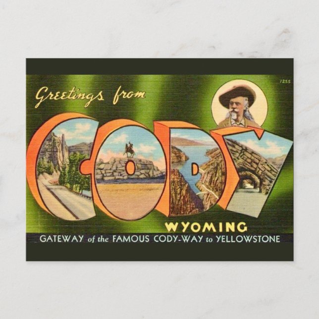 Cartão postal de Cody Wyoming (Frente)