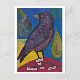 Cartão postal de colagem Black Raven