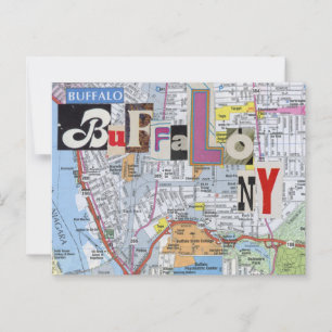 Cartão postal de Colagem Buffalo NY