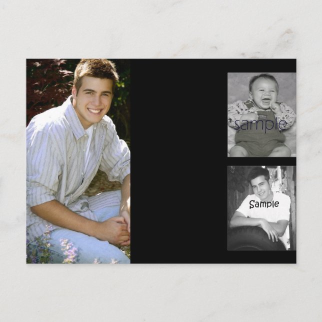 cartão postal de colagem de 3 fotos com formando (Frente)