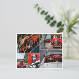 Cartão postal de colagem de carro clássico