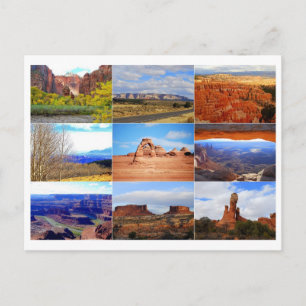 Cartão postal de Colagem de Ícones de Utah
