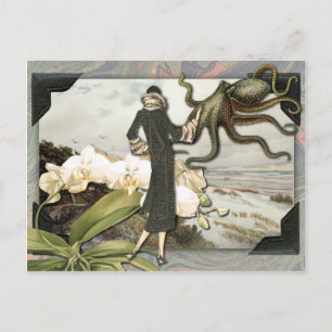 Cartão postal de Colagem de Vintage Seaside