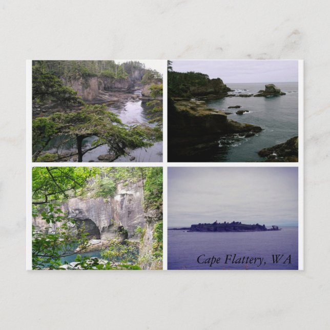 Cartão postal de colagem horizontal do Cabo Flatte (Frente)