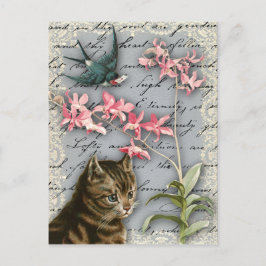 Cartão postal de Colagem Orquídea Vintage