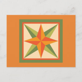 Cartão Postal de Colcha - Estrela Chanfrada (laran