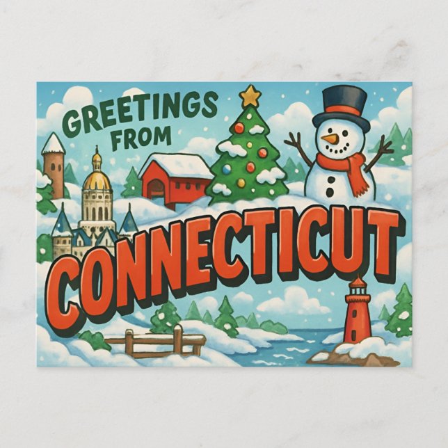Cartão postal de CONNECTICUT (Frente)