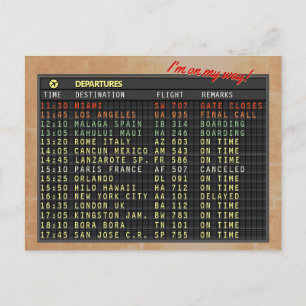 Cartão postal de Conselho de aeroporto (todo o tex