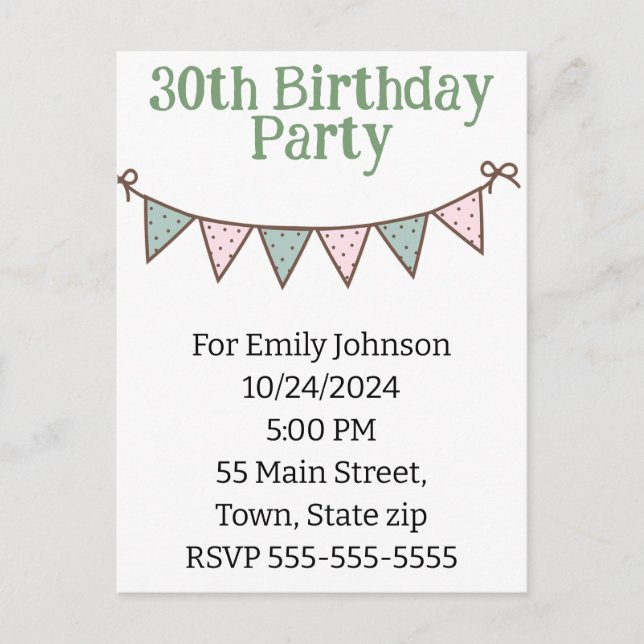 Cartão Postal de Convite (Frente)