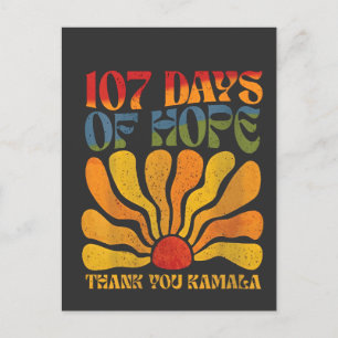 Cartão Postal De Convite 107 dias de esperança Obrigado Kamala