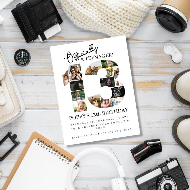 Cartão Postal De Convite 13 oficialmente uma colagem de fotos de adolescent (Criador carregado)