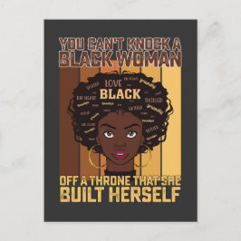 Cartão Postal De Convite 19 Melanin não consegue derrubar uma mulher negra