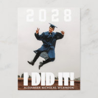 2022 I DID IT Bold Script Fun Photo Graduation