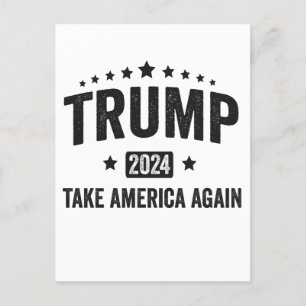 Cartão Postal De Convite 2024 Trump Leve a América Novamente Patriótico Ame