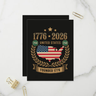 Cartão Postal De Convite 250º Aniversário Estados Unidos da América 250 EUA