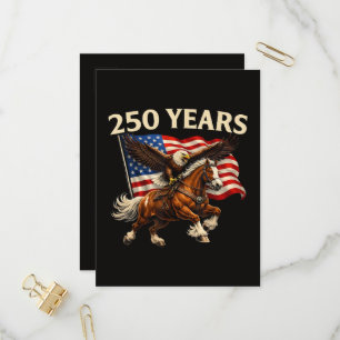 Cartão Postal De Convite 250 Aniversário EUA Cavalo Ocidental Águia