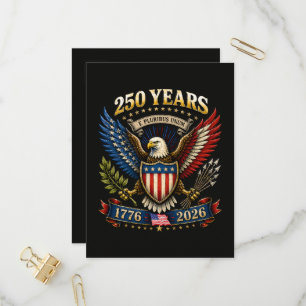 Cartão Postal De Convite 250 Anos América 1776 2026 250º Aniversário 
