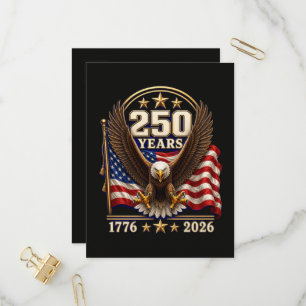 Cartão Postal De Convite 250 Anos Aniversário da América 250º