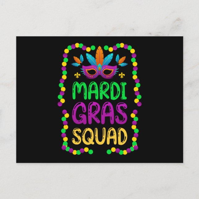 Cartão Postal De Convite 27.Mardi Gras do Carnaval para um fã Mardi gras (Frente)