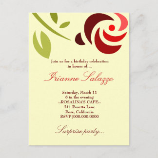 CARTÃO POSTAL DE CONVITE 311-CONVITE ELEGANT ROSE