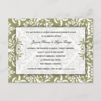 Cartão Postal De Convite 311 Emmy Damask Moss