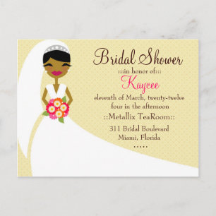 CARTÃO POSTAL DE CONVITE 311-UDOP KAYCEE BRIDE AFRICAN AMERICAN