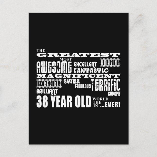 Cartão Postal De Convite 38ª Festa de aniversário Maior Trinta e Oito Anos (Frente)