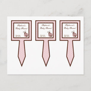 Cartão Postal De Convite 3 Taça Picada Rosa Ladybug