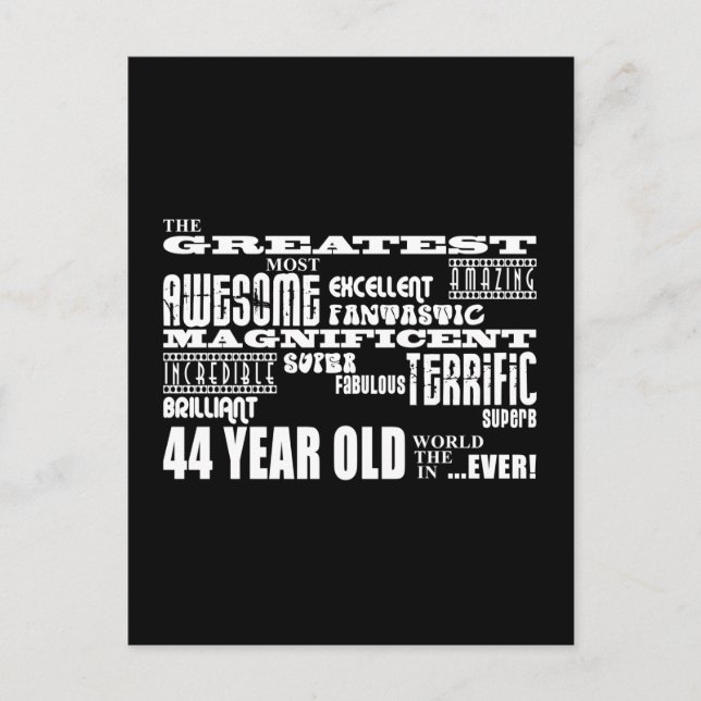 Cartão Postal De Convite 44 Festa de aniversário Maior 44 Anos (Frente)