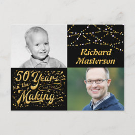 Cartão Postal De Convite 50º aniversário 50 anos no Fazer (Então e Agora)